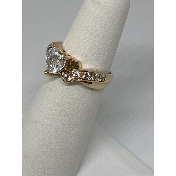 925 STERLING SILVER VERMEIL HEART CZ RING   SIZE- 4.75 - Picture 2 of 8